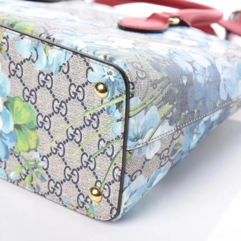 NWT Gucci Blue Blooms Satchel comes with strap - Picture 7 of 8